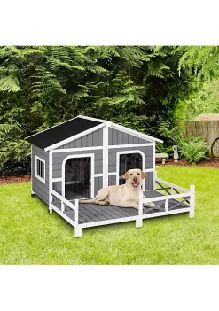 Hot Sale ๐ฏ PawHut 59"x64"x39" Wood Large ๐ Dog House Cabin Style Elevated Pet Shelter w/Porch Deck Grey โจ 10 Hot Sale ๐ฏ PawHut 59"x64"x39" Wood Large ๐ Dog House Cabin Style Elevated Pet Shelter w/Porch Deck Grey โจ -Cheap PawHut Store Belk 1014