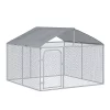Discount 😀 PawHut 🦮 Dog Kennel Heavy Duty Playpen with Galvanized Steel Secure Lock Mesh Sidewalls and Waterproof Cover for Backyard and Patio 7' x 7' x 5.7' 😍 -Cheap PawHut Store Belk 1026
