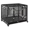 Buy 🌟 PawHut Heavy Duty Steel 🐕 Dog Kennel with Caster Wheels and 1 Door for Convenient Access Black 🤩 -Cheap PawHut Store Belk 1046