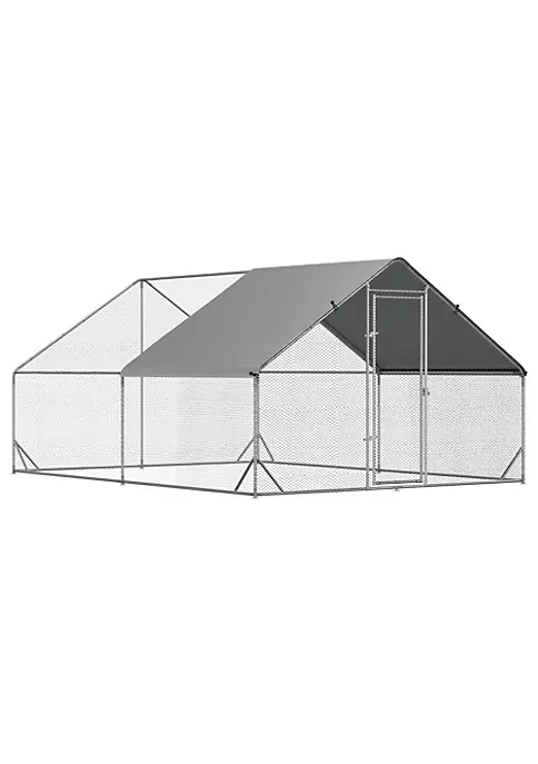 Discount ๐งจ PawHut Galvanized Metal Chicken Coop Cage Walk In Poultry Playpen with Cover and Lockable Door for Outdoor Backyard 10' x 13' x 6' Silver ๐คฉ 3 Discount ๐งจ PawHut Galvanized Metal Chicken Coop Cage Walk In Poultry Playpen with Cover and Lockable Door for Outdoor Backyard 10' x 13' x 6' Silver ๐คฉ