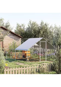 Discount ๐งจ PawHut Galvanized Metal Chicken Coop Cage Walk In Poultry Playpen with Cover and Lockable Door for Outdoor Backyard 10' x 13' x 6' Silver ๐คฉ 9 Discount ๐งจ PawHut Galvanized Metal Chicken Coop Cage Walk In Poultry Playpen with Cover and Lockable Door for Outdoor Backyard 10' x 13' x 6' Silver ๐คฉ -Cheap PawHut Store Belk 1058