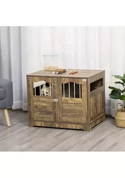 Best deal 🔥 PawHut Wooden 🐕 Dog Kennel End Table Furniture with Lockable Door Small and Medium Size Pet Crate Indoor Puppy Cage Brown ✔️ -Cheap PawHut Store Belk 107