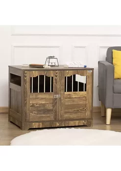 Best deal 🔥 PawHut Wooden 🐕 Dog Kennel End Table Furniture with Lockable Door Small and Medium Size Pet Crate Indoor Puppy Cage Brown ✔️ -Cheap PawHut Store Belk 108