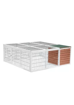 Discount 😉 PawHut 64" Wooden Outdoor Rabbit Hutch Playpen Tortoise House Habitat with Run and Enclosed Cover 🔔 -Cheap PawHut Store Belk 1090