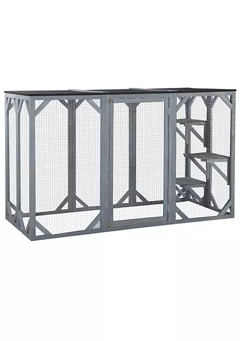 Top 10 ✔️ PawHut Cat Cage Indoor Outdoor Wooden Enclosure Pet House Small Animal Cage Hutch Suitable for Rabbit 🐶 Dogs Kitten Crate Kennel with Waterproof Roof Multi Level Platforms Lock Grey 🌟 3 Top 10 ✔️ PawHut Cat Cage Indoor Outdoor Wooden Enclosure Pet House Small Animal Cage Hutch Suitable for Rabbit 🐶 Dogs Kitten Crate Kennel with Waterproof Roof Multi Level Platforms Lock Grey 🌟