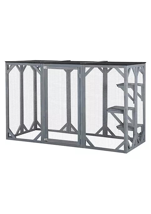 Top 10 ✔️ PawHut Cat Cage Indoor Outdoor Wooden Enclosure Pet House Small Animal Cage Hutch Suitable for Rabbit 🐶 Dogs Kitten Crate Kennel with Waterproof Roof Multi Level Platforms Lock Grey 🌟 5 Top 10 ✔️ PawHut Cat Cage Indoor Outdoor Wooden Enclosure Pet House Small Animal Cage Hutch Suitable for Rabbit 🐶 Dogs Kitten Crate Kennel with Waterproof Roof Multi Level Platforms Lock Grey 🌟 - Image 3