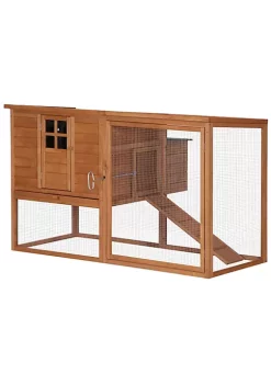 Budget 🌟 PawHut 66" Chicken Coop Kit Wooden Chicken House Rabbit Hutch Poultry Cage Hen Pen Backyard with Outdoor Run and Nesting Box ✨