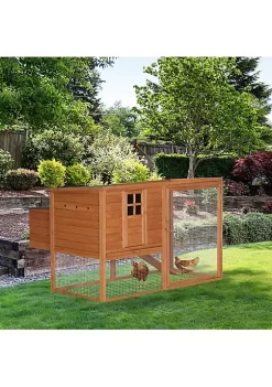 Budget 🌟 PawHut 66" Chicken Coop Kit Wooden Chicken House Rabbit Hutch Poultry Cage Hen Pen Backyard with Outdoor Run and Nesting Box ✨ -Cheap PawHut Store Belk 1099