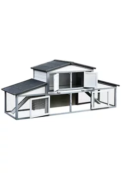 Discount 💯 PawHut 88" 2 Tier Outdoor Wooden Rabbit Hutch Bunny Cage w/Pull Out Tray Ramp Run and Doors Grey 🔔 9 Discount 💯 PawHut 88" 2 Tier Outdoor Wooden Rabbit Hutch Bunny Cage w/Pull Out Tray Ramp Run and Doors Grey 🔔 -Cheap PawHut Store Belk 1103