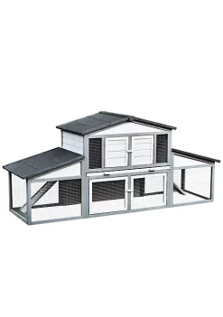 Discount 💯 PawHut 88" 2 Tier Outdoor Wooden Rabbit Hutch Bunny Cage w/Pull Out Tray Ramp Run and Doors Grey 🔔 11 Discount 💯 PawHut 88" 2 Tier Outdoor Wooden Rabbit Hutch Bunny Cage w/Pull Out Tray Ramp Run and Doors Grey 🔔 -Cheap PawHut Store Belk 1105
