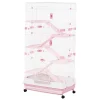 Best Pirce 👍 PawHut 57"H 6 Level Indoor Small Animal Cage Rabbit Hutch with Wheels Pink ✔️