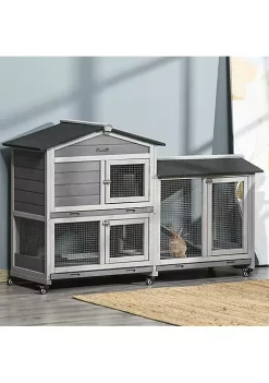Budget โ๏ธ PawHut 62" Wooden Rabbit Hutch Mobile Pet Playpen Bunny House Enclosure for Indoor Outdoor with Wheels Run Box Slide out Tray Ramp for Rabbits and Small Animals Light Grey ๐ฏ 10 Budget โ๏ธ PawHut 62" Wooden Rabbit Hutch Mobile Pet Playpen Bunny House Enclosure for Indoor Outdoor with Wheels Run Box Slide out Tray Ramp for Rabbits and Small Animals Light Grey ๐ฏ -Cheap PawHut Store Belk 1119
