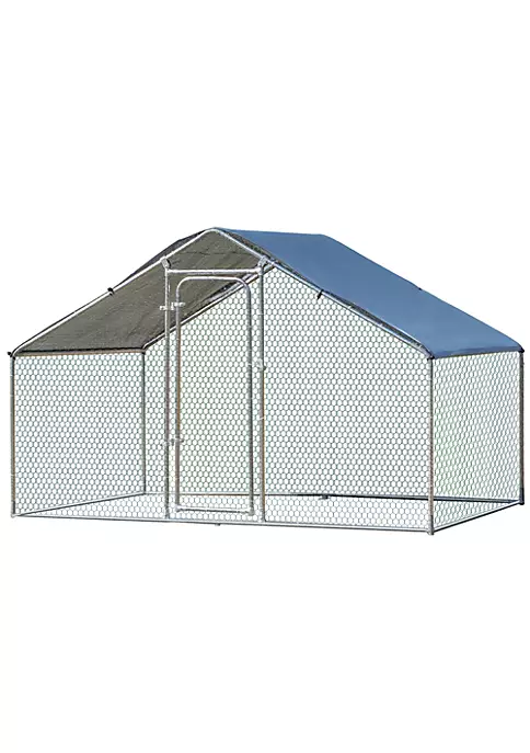 Outlet ๐ PawHut Galvanized Large Metal Chicken Coop Cage 1 Room Walk in Enclosure Poultry Hen Run House Playpen Rabbit Hutch UV and Water Resistant Cover for Outdoor Backyard 10' x 6' x 6' ๐ 4 Outlet ๐ PawHut Galvanized Large Metal Chicken Coop Cage 1 Room Walk in Enclosure Poultry Hen Run House Playpen Rabbit Hutch UV and Water Resistant Cover for Outdoor Backyard 10' x 6' x 6' ๐ - Image 2