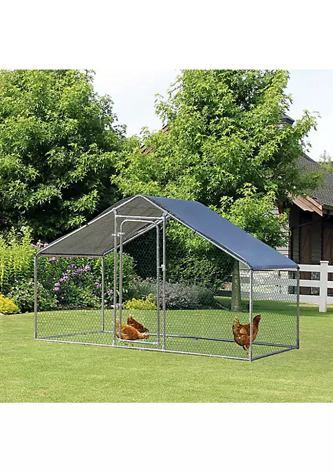 Outlet ๐ PawHut Galvanized Large Metal Chicken Coop Cage 1 Room Walk in Enclosure Poultry Hen Run House Playpen Rabbit Hutch UV and Water Resistant Cover for Outdoor Backyard 10' x 6' x 6' ๐ 6 Outlet ๐ PawHut Galvanized Large Metal Chicken Coop Cage 1 Room Walk in Enclosure Poultry Hen Run House Playpen Rabbit Hutch UV and Water Resistant Cover for Outdoor Backyard 10' x 6' x 6' ๐ - Image 4