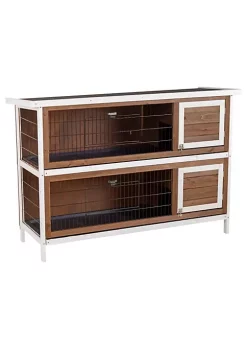 Top 10 😍 PawHut 54" 2 Floor Large Rabbit Hutch Wooden Pet House Bunny Cage Small Animal Habitat with Lockable Doors Run Asphalt Roof for Outdoor Use Brown 🔥
