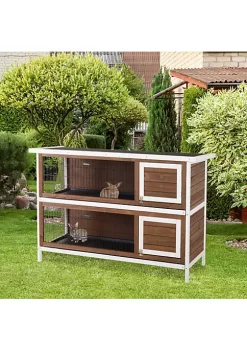 Top 10 😍 PawHut 54" 2 Floor Large Rabbit Hutch Wooden Pet House Bunny Cage Small Animal Habitat with Lockable Doors Run Asphalt Roof for Outdoor Use Brown 🔥 -Cheap PawHut Store Belk 1138