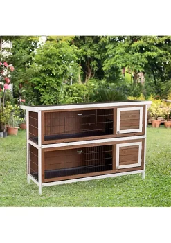 Top 10 😍 PawHut 54" 2 Floor Large Rabbit Hutch Wooden Pet House Bunny Cage Small Animal Habitat with Lockable Doors Run Asphalt Roof for Outdoor Use Brown 🔥 -Cheap PawHut Store Belk 1139
