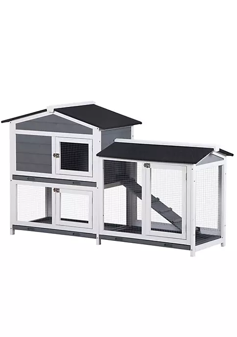 Buy ๐ PawHut 2 Tier Wood Rabbit Hutch Backyard Bunny Cage Small Animal House with Ramp and Outdoor Run Grey ๐ 4 Buy ๐ PawHut 2 Tier Wood Rabbit Hutch Backyard Bunny Cage Small Animal House with Ramp and Outdoor Run Grey ๐ - Image 2