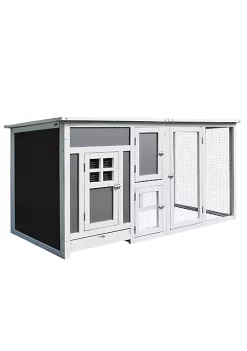 Cheapest ✨ PawHut 63" Chicken Coop Wooden Chicken House Rabbit Hutch Poultry Cage Hen Pen Backyard PC Roof with Run Box ⭐ -Cheap PawHut Store Belk 1155