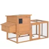 Budget 🎉 PawHut 75" Chicken Coop Wooden Chicken House Rabbit Hutch Poultry Hen Cage Pen Backyard with Outdoor Run and Nesting Box 💯 -Cheap PawHut Store Belk 1171