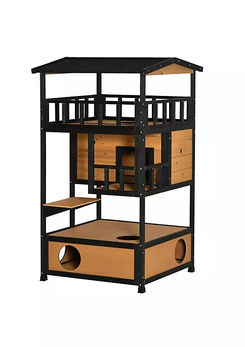 Best deal ๐งจ PawHut Feral Cat House Outdoor Kitten Condo Shelter with Raised Floor Asphalt Roof Escape Door Jumping Platform Natural Wood ๐ 4 Best deal ๐งจ PawHut Feral Cat House Outdoor Kitten Condo Shelter with Raised Floor Asphalt Roof Escape Door Jumping Platform Natural Wood ๐ - Image 2