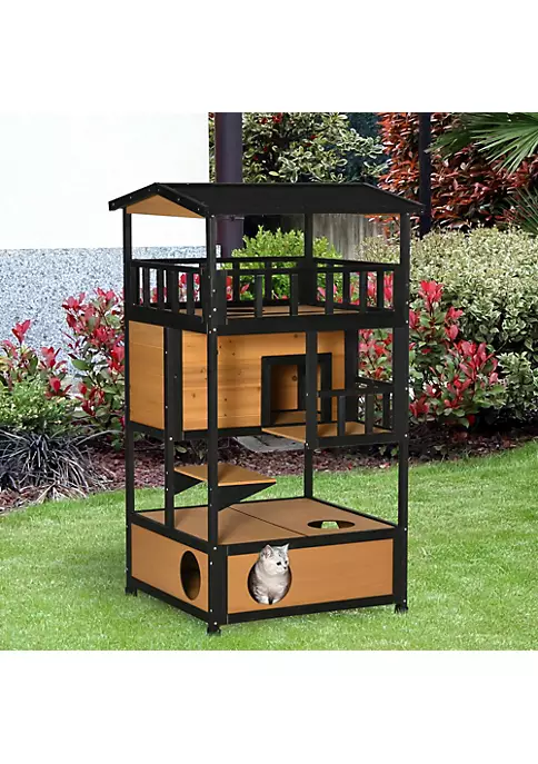 Best deal ๐งจ PawHut Feral Cat House Outdoor Kitten Condo Shelter with Raised Floor Asphalt Roof Escape Door Jumping Platform Natural Wood ๐ 5 Best deal ๐งจ PawHut Feral Cat House Outdoor Kitten Condo Shelter with Raised Floor Asphalt Roof Escape Door Jumping Platform Natural Wood ๐ - Image 3