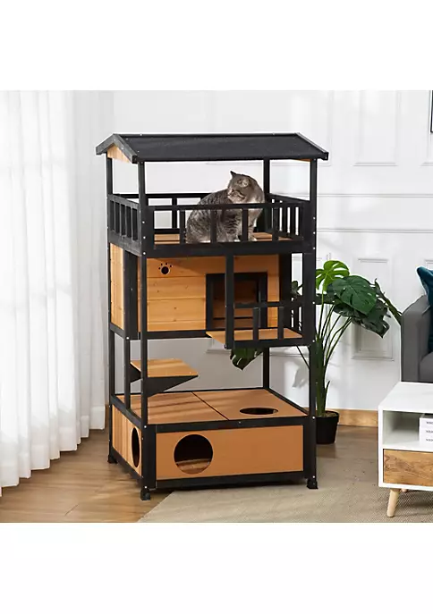 Best deal ๐งจ PawHut Feral Cat House Outdoor Kitten Condo Shelter with Raised Floor Asphalt Roof Escape Door Jumping Platform Natural Wood ๐ 6 Best deal ๐งจ PawHut Feral Cat House Outdoor Kitten Condo Shelter with Raised Floor Asphalt Roof Escape Door Jumping Platform Natural Wood ๐ - Image 4