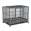 Cheap 😉 PawHut Heavy Duty Steel 🦮 Dog Crate and Kennel Removable Tray Pet Cage Playpen w/ Wheels for Training Indoor Outdoor Grey Vein 42" L x 30" W x 34" H 🎉 -Cheap PawHut Store Belk 1181