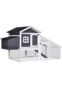 Top 10 😍 PawHut 69" Chicken Coop Wooden Chicken House Rabbit Hutch Pen Outdoor Backyard Poultry Hen Cage with Run w/ Nesting Box Removable Tray for Easy Cleaning Asphalt Roof and Safe Lockable Door 🎁