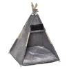 Cheapest 🔔 PawHut Pet Teepee Tent Cat Bed 🐕 Dog House with Thick Cushion Chalkboard for Kitten and Puppy 32inch Grey ⭐ -Cheap PawHut Store Belk 120