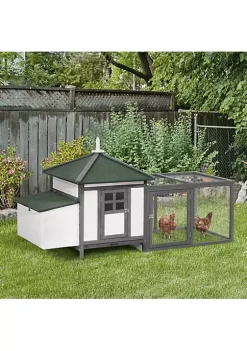 Cheap 😀 PawHut 77" Chicken Coop Wooden Chicken House Rabbit Hutch Poultry Cage Hen Pen Weather resistant Backyard with 2 Part Nesting Box Run Grey 🛒 -Cheap PawHut Store Belk 1224