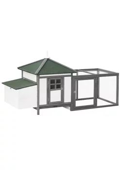 Cheap 😀 PawHut 77" Chicken Coop Wooden Chicken House Rabbit Hutch Poultry Cage Hen Pen Weather resistant Backyard with 2 Part Nesting Box Run Grey 🛒 -Cheap PawHut Store Belk 1225