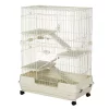 Cheap ✨ PawHut 43”L 4 Level Indoor Small Animal Cage Rabbit Hutch Multi Activity Exercise Centre with Universal Wheels Brakes Slide out Tray White 👏 -Cheap PawHut Store Belk 1226