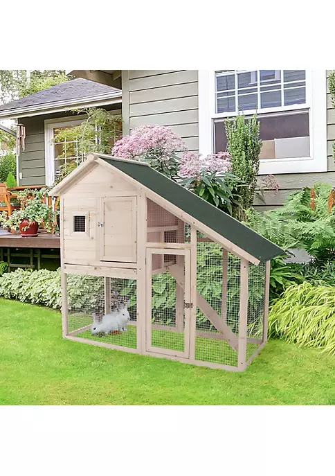 Best Sale ๐ PawHut 55" L 2 tier Wood Rabbit Hutch Backyard Cage Small Animal House with Ramp and Outdoor Run ๐ 6 Best Sale ๐ PawHut 55" L 2 tier Wood Rabbit Hutch Backyard Cage Small Animal House with Ramp and Outdoor Run ๐ - Image 4