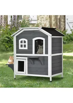 Best deal ๐ PawHut Fir Wood 2 Story Outdoor Cat House Wooden Feral Cat Shelter with Openable Asphalt Roof for Indoor/Outdoor Grey ๐ฅฐ 10 Best deal ๐ PawHut Fir Wood 2 Story Outdoor Cat House Wooden Feral Cat Shelter with Openable Asphalt Roof for Indoor/Outdoor Grey ๐ฅฐ -Cheap PawHut Store Belk 1294