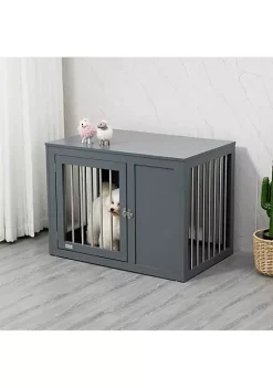 Cheapest 🤩 PawHut Furniture Style Indoor 🐕 Dog Crate End Table Pet Cage Kennel with Double Doors and Locks for Medium 🐕 Dogs Grey 🔔 -Cheap PawHut Store Belk 1304