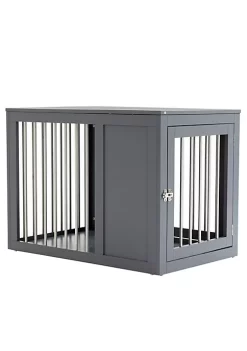 Cheapest 🤩 PawHut Furniture Style Indoor 🐕 Dog Crate End Table Pet Cage Kennel with Double Doors and Locks for Medium 🐕 Dogs Grey 🔔 -Cheap PawHut Store Belk 1305