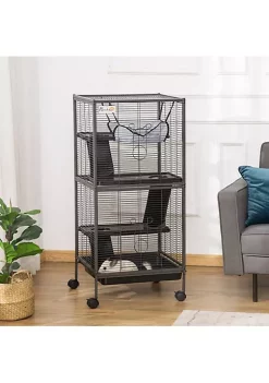 Outlet 🎁 PawHut Rolling Small Animal Cage Pet for Rabbits Chinchillas Hamsters and Ect with 4 Platforms and Removable Tray 👍 -Cheap PawHut Store Belk 1309