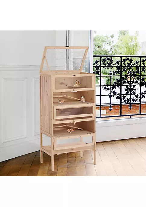 New โญ PawHut 5 Tier Fir Wood Hamster Cage Mouse Rats Small Animals Play House Exercise Activity Center Natural ๐ 6 New โญ PawHut 5 Tier Fir Wood Hamster Cage Mouse Rats Small Animals Play House Exercise Activity Center Natural ๐ - Image 4