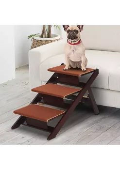 Best deal 🎁 PawHut Wooden 2 in 1 Portable Folding Safety Pet Stairs / Ramp for 🐕 Dogs and Cats 🌟 -Cheap PawHut Store Belk 133