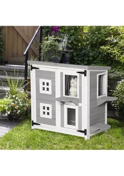 Buy ๐ PawHut Feral Cat House 2 Tier Outdoor Wooden Pet Condo with Weather Resistant Roof Escape Door PVC Curtain Windows Grey ๐ 9 Buy ๐ PawHut Feral Cat House 2 Tier Outdoor Wooden Pet Condo with Weather Resistant Roof Escape Door PVC Curtain Windows Grey ๐ -Cheap PawHut Store Belk 1344