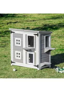 Buy ๐ PawHut Feral Cat House 2 Tier Outdoor Wooden Pet Condo with Weather Resistant Roof Escape Door PVC Curtain Windows Grey ๐ 10 Buy ๐ PawHut Feral Cat House 2 Tier Outdoor Wooden Pet Condo with Weather Resistant Roof Escape Door PVC Curtain Windows Grey ๐ -Cheap PawHut Store Belk 1345