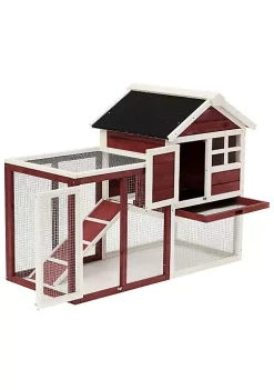 Cheap 😀 PawHut 48" Weatherproof Wooden Rabbit Hutch with Asphalt Roof and Outdoor Run for Ferrets and Other Small Animals Brown ✔️ -Cheap PawHut Store Belk 1374