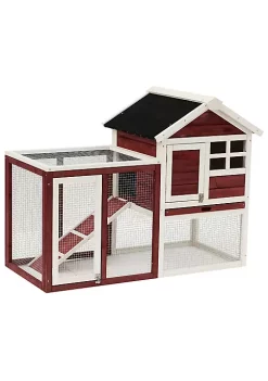 Cheap 😀 PawHut 48" Weatherproof Wooden Rabbit Hutch with Asphalt Roof and Outdoor Run for Ferrets and Other Small Animals Brown ✔️ -Cheap PawHut Store Belk 1376