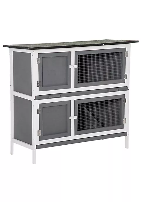 Brand new ๐ PawHut Solid Wood Rabbit/Bunny Hutch with 2 Large Main Rooms Protection from UV Rays and Water and Firm Cage Grey ๐คฉ 7 Brand new ๐ PawHut Solid Wood Rabbit/Bunny Hutch with 2 Large Main Rooms Protection from UV Rays and Water and Firm Cage Grey ๐คฉ - Image 5