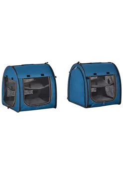 Coupon 🥰 PawHut 39" Portable Soft Sided Pet Cat Carrier with Divider Two Compartments Soft Cushions and Storage Bag Blue 🔥 -Cheap PawHut Store Belk 1419