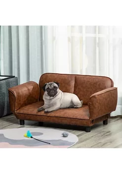 Promo ✨ PawHut Pet Sofa 🐶 Dog Bed Couch Foldable Cat Lounger PU Leather Cover for Small and Large Sized Animals 39" x 21" x 17" Expandable to 52" x 30.25" x 7" Brown ✔️ -Cheap PawHut Store Belk 142