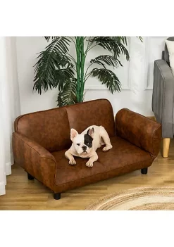 Promo ✨ PawHut Pet Sofa 🐶 Dog Bed Couch Foldable Cat Lounger PU Leather Cover for Small and Large Sized Animals 39" x 21" x 17" Expandable to 52" x 30.25" x 7" Brown ✔️ -Cheap PawHut Store Belk 143