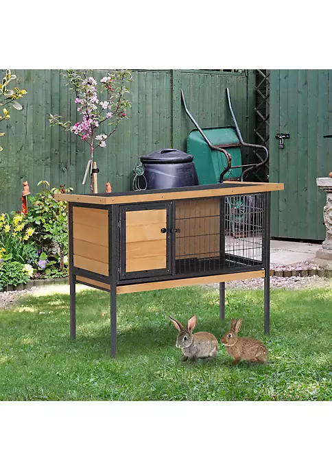 Cheap ๐ PawHut Wooden Pet House Elevated Rabbit Hutch Bunny Cage Small Animal Habitat with Slide out Tray Lockable Door Openable Top Water resistant Asphalt Roof for Outdoor 36" x 17" x 27" Natural Wood ๐ 6 Cheap ๐ PawHut Wooden Pet House Elevated Rabbit Hutch Bunny Cage Small Animal Habitat with Slide out Tray Lockable Door Openable Top Water resistant Asphalt Roof for Outdoor 36" x 17" x 27" Natural Wood ๐ - Image 4