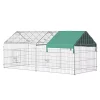 Best Sale 🧨 PawHut 87" x 41" Outdoor Metal Chicken Coop Rabbit Playpen Enclosure Small Animal Kennel Exercise Pen with Weather Proof Cover Green ⌛